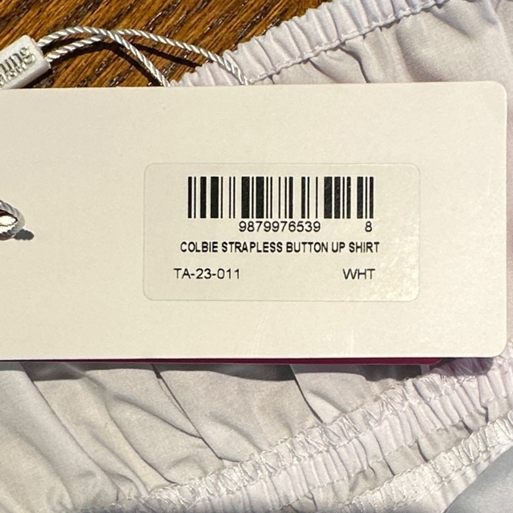 Beginning Boutique White Strapless Button Down Top - Size US 4 - Picture 3 of 6